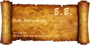 Bak Bernarda névjegykártya